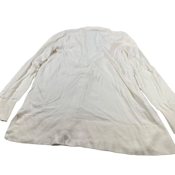 LOFT Outlet Women's Size Medium Sweater Cardigan Open Front Cream Preowned - Picture 2 of 11